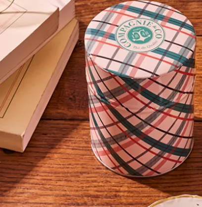Autour Du Thé | Compagnie & Co Boite à thé illustrée Carreaux