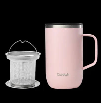 Thés Glacés | Autour Du Thé | Compagnie & Co Mug Tisanière isotherme 470 ml - Rose Pastel